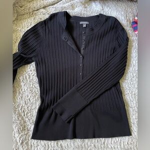apt 9 pullover ribbed  sweater cardigan  true black size XL